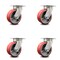 Service Caster 5 Inch Kingpinless Red Poly on Steel Wheel Swivel Top Plate Caster, 4PK SCC-KP30S520-PUR-RS-4 - alternate 1